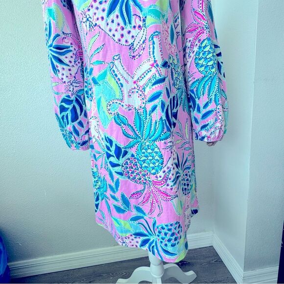 Lilly Pulitzer Floral Pineapple Dress Colorful Pink Blue Green SZ S NWOT - Picture 4 of 9